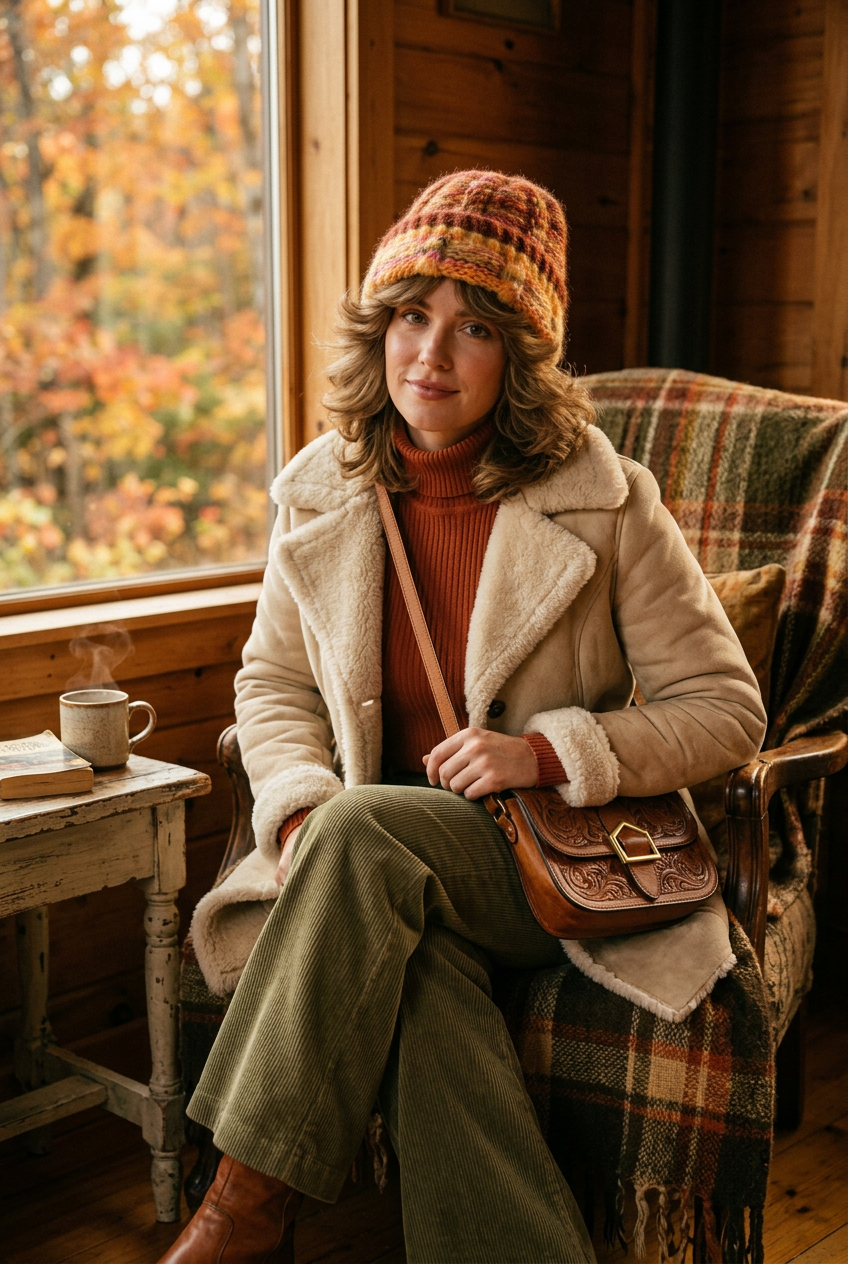 Striped Rust Flow – The Beanie (AI-generert bilde)