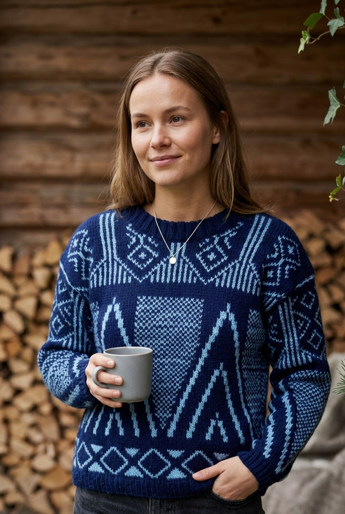 Vintage Blue – The Sweater (AI-generert bilde)