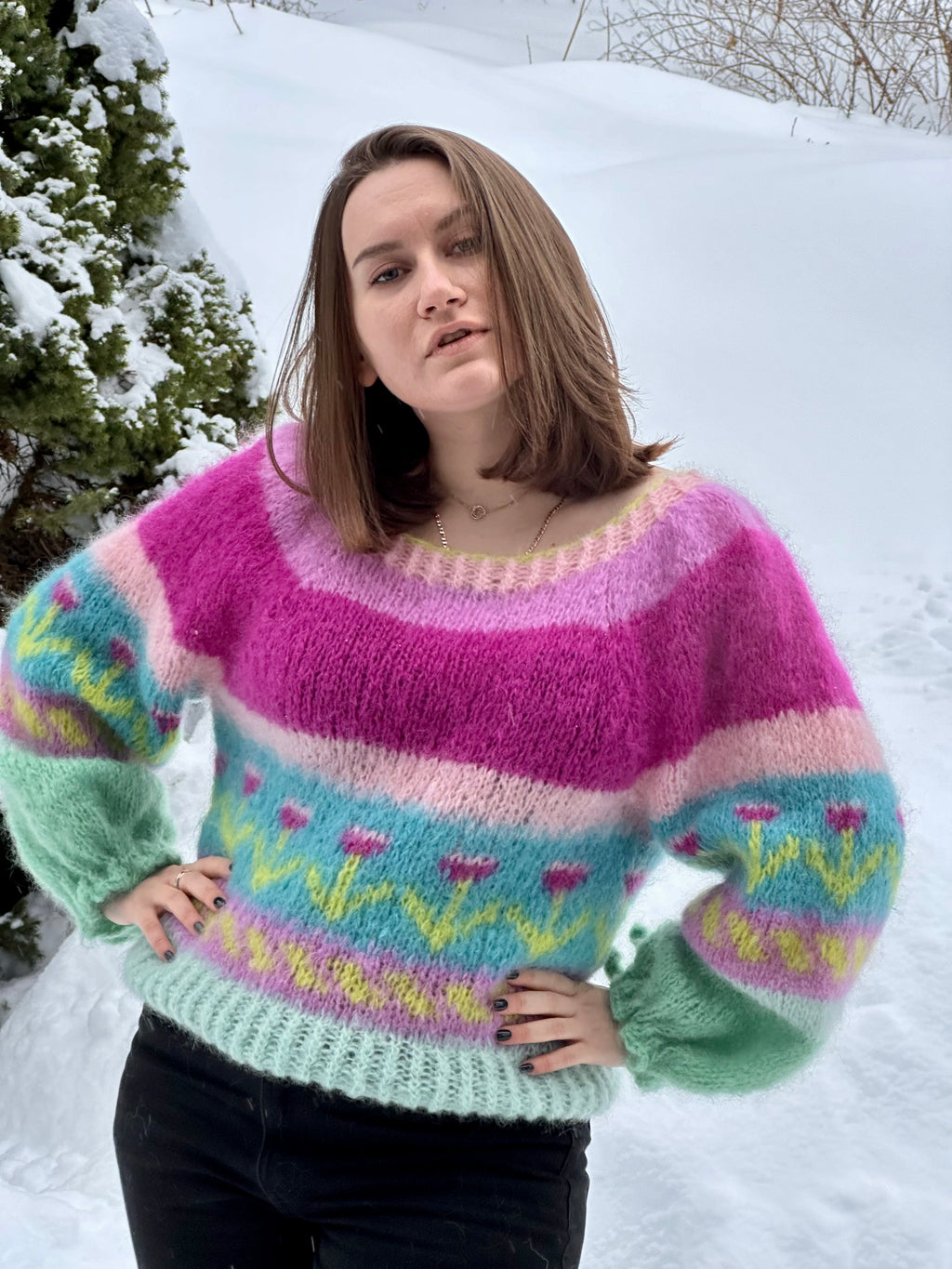 Bohemian Flowers – The Mosaic Sweater (or Hønsestrikk)