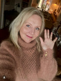 Mohair sweater with puff sleeves, lace pattern and vintage buttons – Rose from CosyMonday