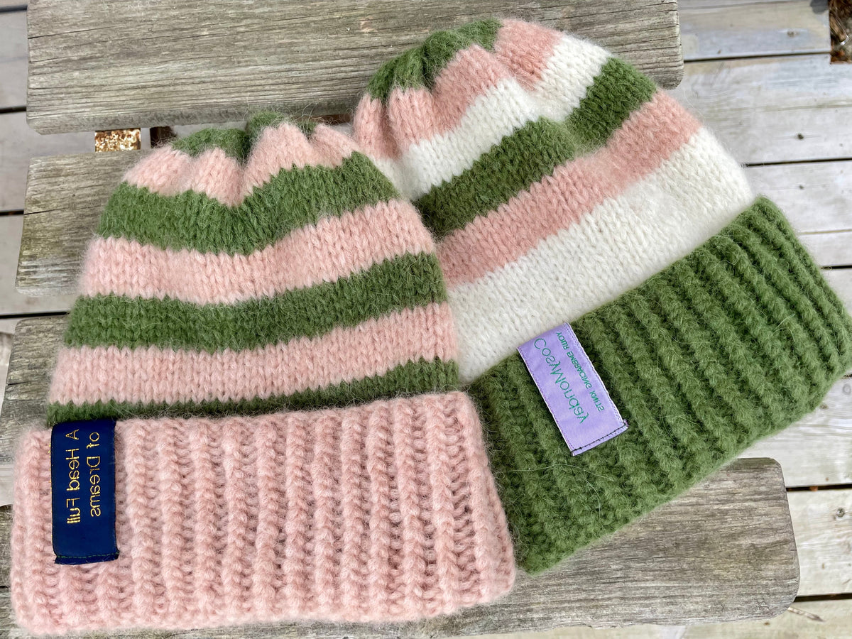 To enkle beanies med striper og dobbel kant – The CosyMonday Beanie, Best Friend Beanie