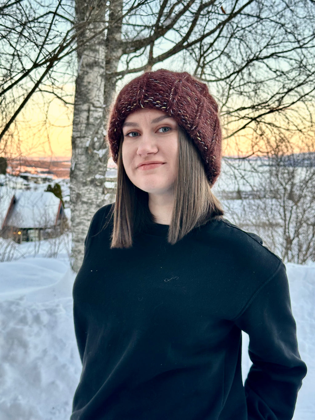 Bohemsk 70-talls beanie i mohair med gull – The Vintage Beanie fra CosyMonday