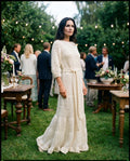 Lang kjole i ull, merino og viskose med paneler som gir volum mot falden – Bloom, The Golden Hour Dress