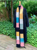 Scarf in colour blocks and half brioche with gold thread – Anna's Scarf from CosyMonday