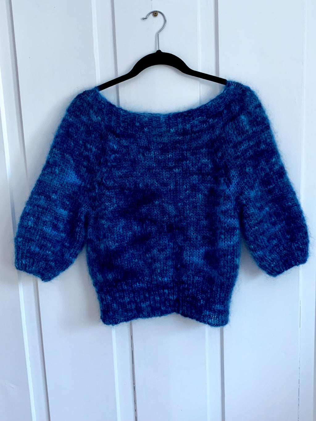 Short mohair sweater with a wide neck and three-quarter sleeves – My Universe from CosyMonday