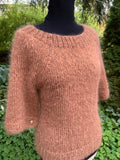 Mohair sweater with boat neck, three-quarter sleeves and vintage brass buttons – Autumn from CosyMonday